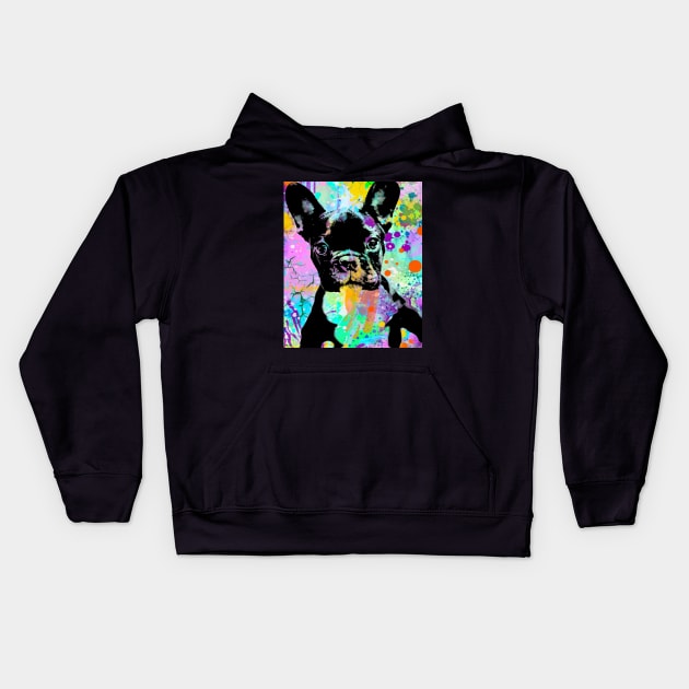 French Bulldog Lover Paint Spatter Art Unique Gift Tee Frenchie Kids Hoodie by joannejgg